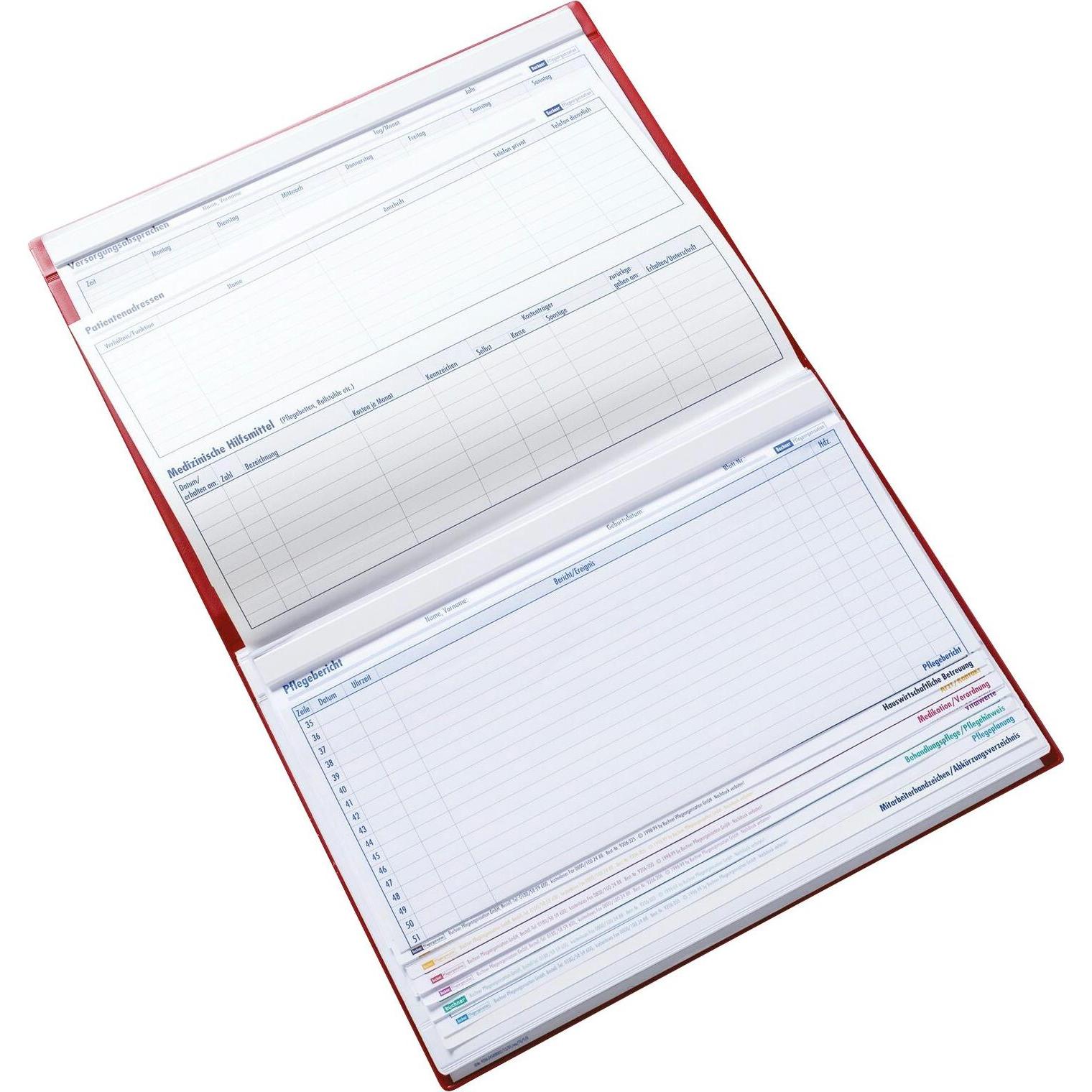Boi Dokutech, Mappe, Patienten-Dokumentationsmappe Professional-Line DIN A4 quer rot (A4, 1 x)