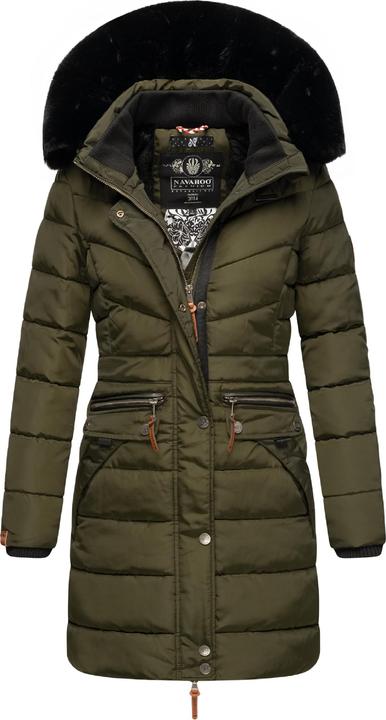 Olive foncé avec fourrure noire