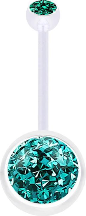 Immagine prodotto Star Piercing Banana trasparente con strato protettivo epossidico in cristallo a sfera turchese e cristallo a (Materiale sintetico, senza ottone)