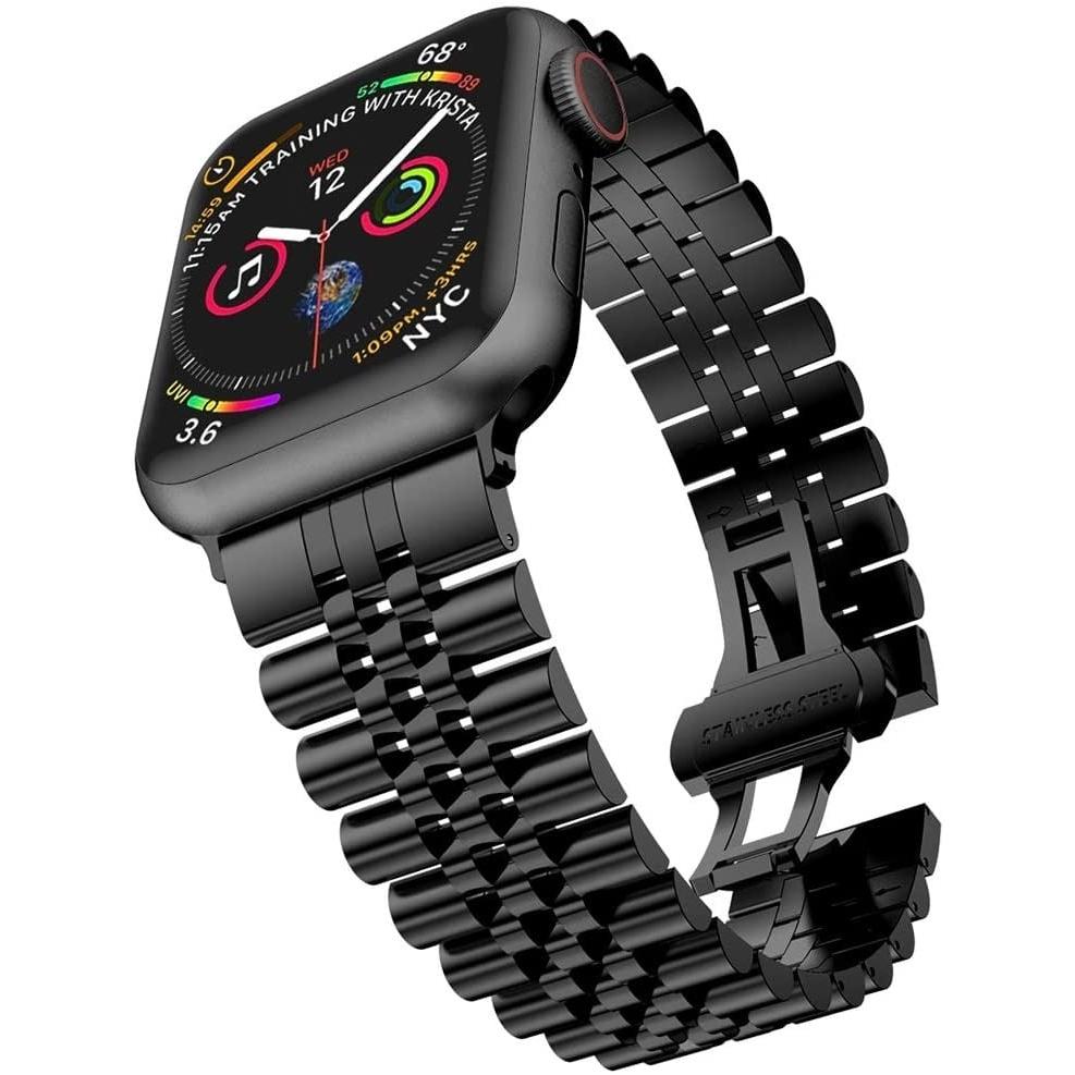 Thumbnail - Strap-it Stahlarmband (Edelstahl, Apple Watch), Uhrenarmband, Schwarz