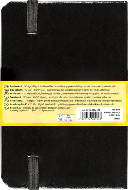 Actual product image Idena Notebook (A5, Lined, Hardcover)