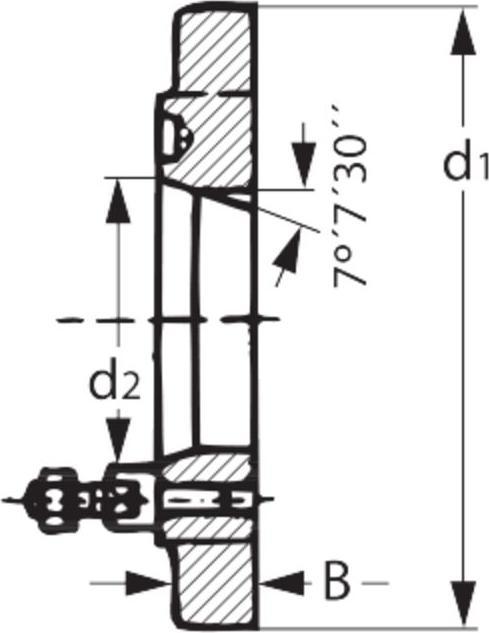 Produktbild Röhm Kurzkegelflansch. Aussen-Ø 200. Kurzkegel 6. ISO 702-3