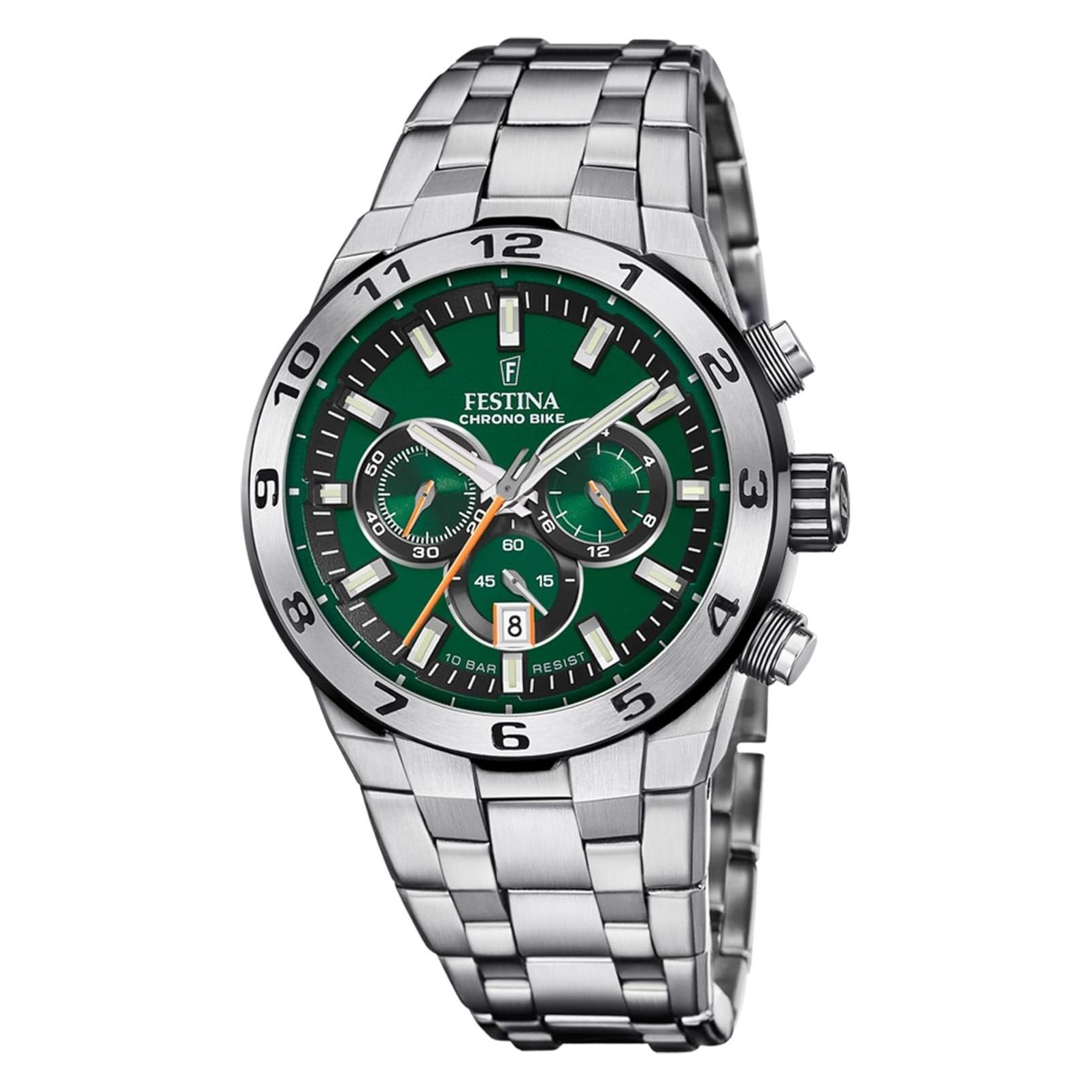 Festina, Armbanduhr, F20670/2 Chrono Bike, Silber, (Chronograph, 44.50 mm)