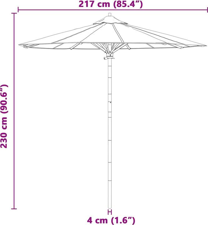 Immagine prodotto vidaXL Garten-Sonnenschirm (2.17 m)