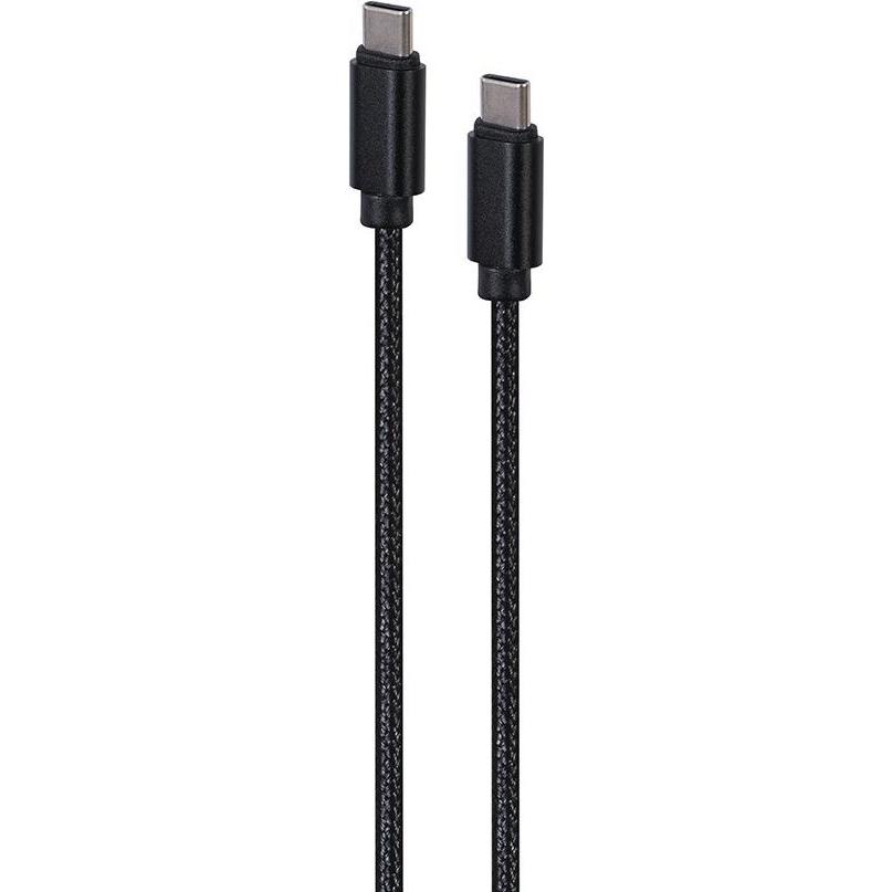 Thumbnail - Gembird Cotton braided Type-C male-male USB cable with metal connectors, 1.8 m, black color (1.80 m, USB 2.0), USB Kabel