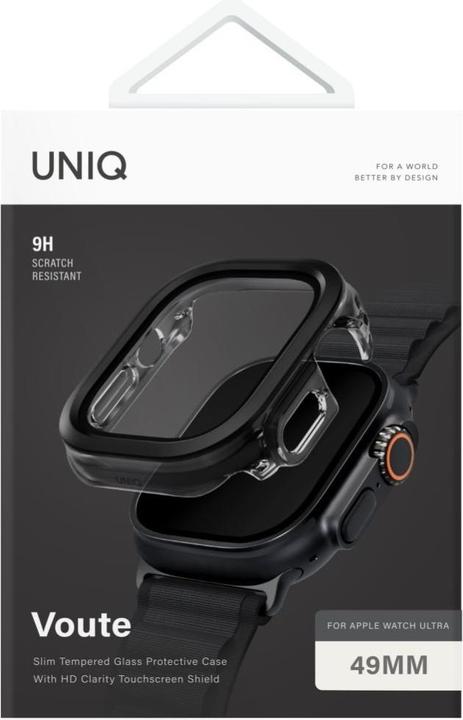 Actual product image Uniq Voute Tempered Glass Case for Apple Watch Ultra 49mm - Black