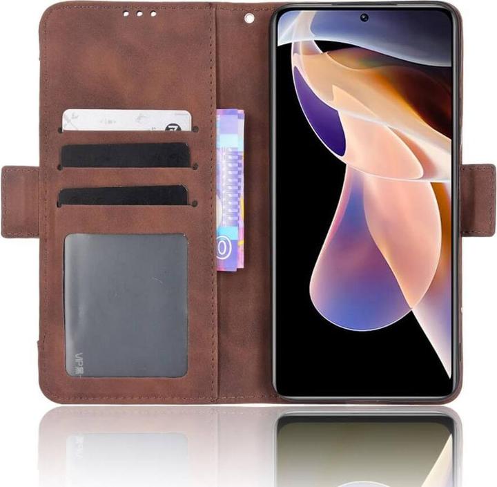 Produktbild Cover-Discount Xiaomi Redmi Note 11 Pro+ - Etui mit vielen Kartenfächer braun (Xiaomi Redmi Note 11 Pro)