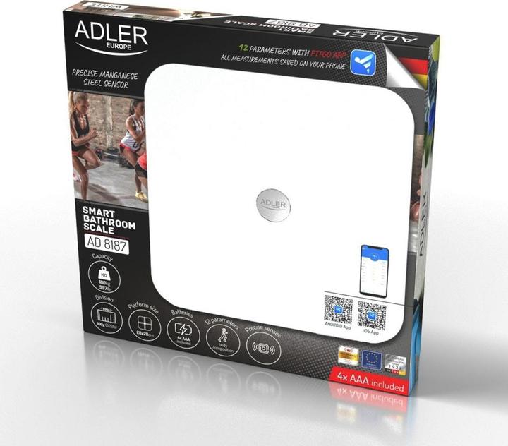 Produktbild Adler Smart Bathroom Scale | AD 8187 | Maximum weight (capacity) 180 kg | Accuracy 100 g | Body Mass Index (180 kg)