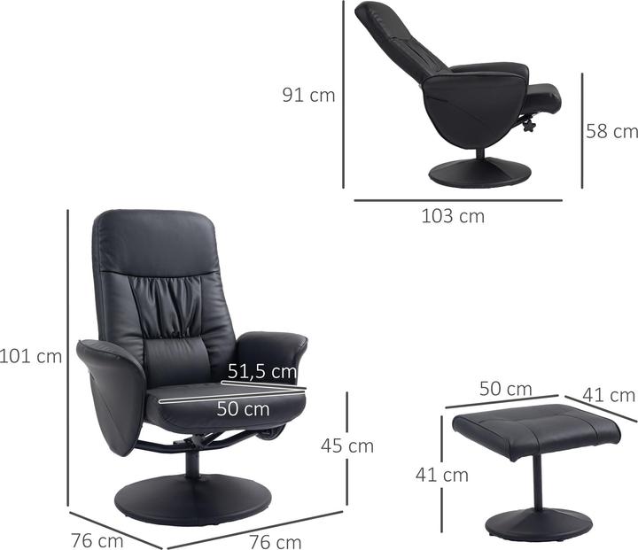Produktbild Homcom Relaxsessel mit Hocker