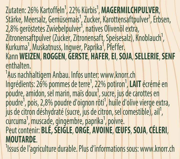 Nährwerte und Zutaten Knorr Kürbissuppe