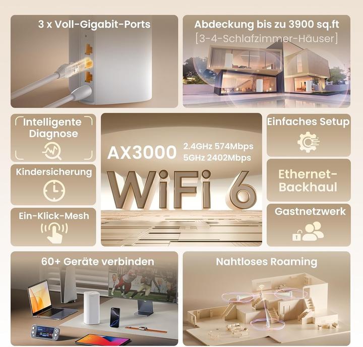 Produktbild Tenda Nova system Mesh MX12 (3pack)