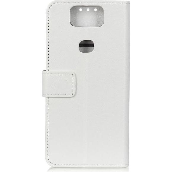 MU Classic Classic III Leder Bookcover Series (Asus Zenfone 6), Smartphone Hülle, Weiss