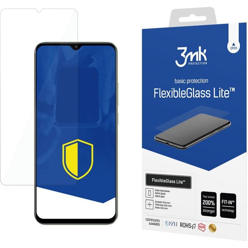 3MK FlexibleGlass Lite Display Folie (1 Stück, Realme C30), Smartphone Schutzfolie, Transparent