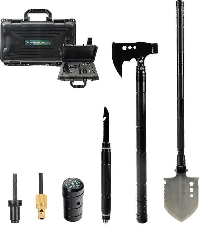 Dönges Multifunktionaler Klappspaten mit Axt in Kunststoff Box