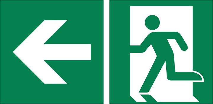 Soennecken Emergency exit sign left 30x15cm rigid PVC