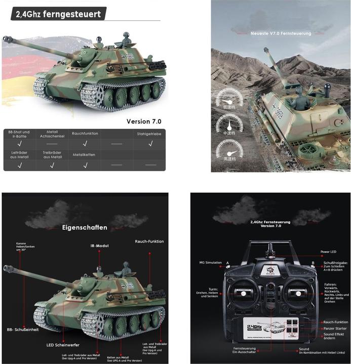 Image du produit Es-toys Heng Long RC Panzer Jagdpanther Pro 1:16 (RTF Ready-To-To-Fly)