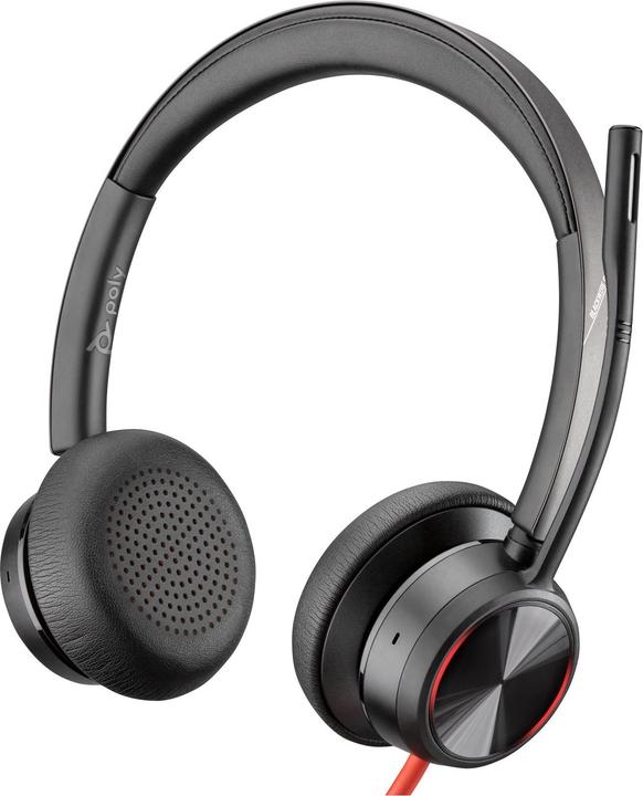 Actual product image Poly HP Blackwire 8225 USB-C Headset, Avec fil, Bureau/Centre d'appels, 185 g, Casque, Noir (Cable, USB-C, Zoom)