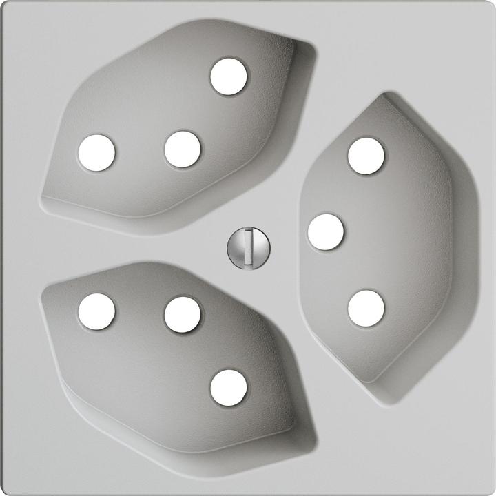 Actual product image Feller Cover set socket 3xT13 K light grey