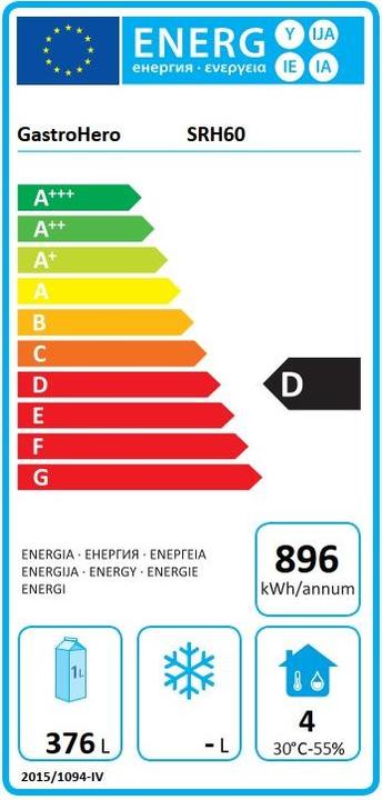Energy Label Gastro Hero Storage refrigerator ECO (590 l)