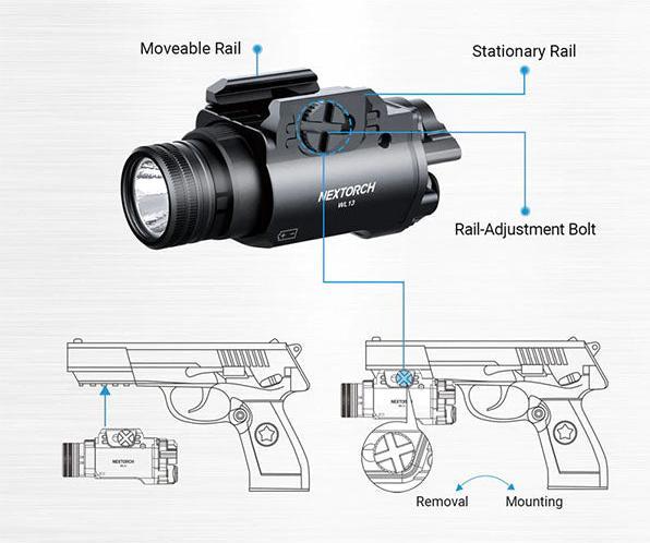 Actual product image Nextorch Waffenlampe WL13, 1'300 Lumen (1300 lm)