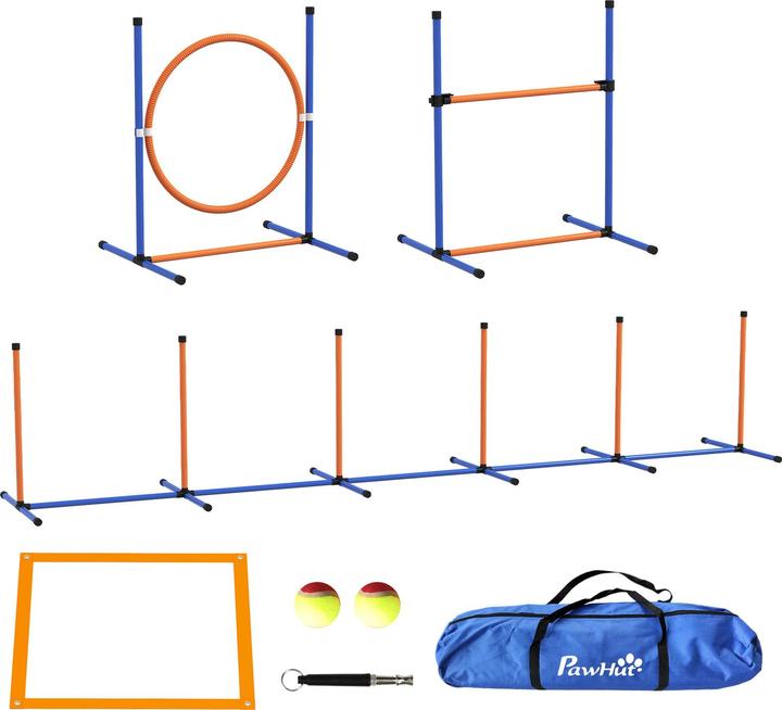 PawHut Hunde Agility Set Kunststoff, Oxfordstoff Orange+Blau (Destrezza)