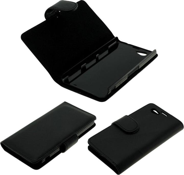 Produktbild König Design Tasche für Sony Xperia Z1 mini / Compact Bookstyle schwarz (Sony Xperia XZ1 Mini)