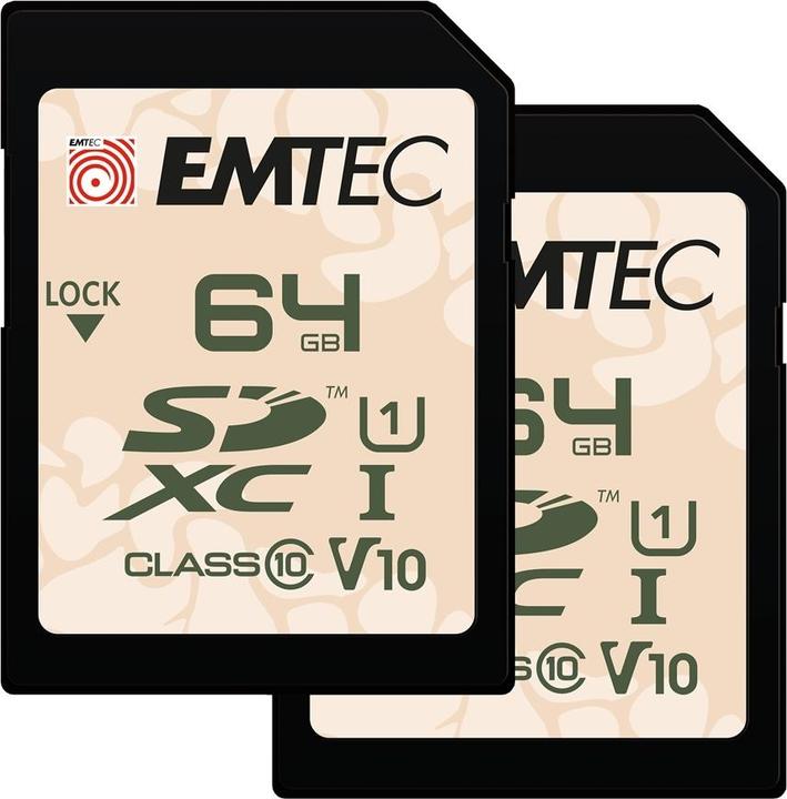 Image du produit Emtec SD 64 Go UHS-I U1 V10 Extérieur P2 (64 Go, SDXC, U1, UHS-I)
