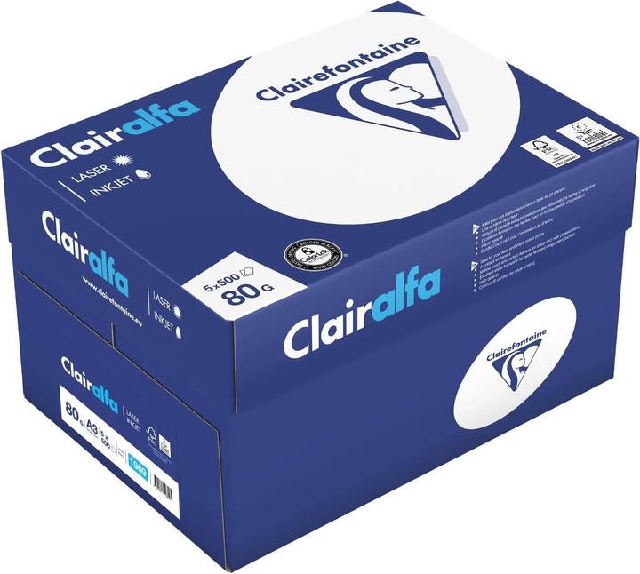 Image du produit Clairefontaine Boîte A3 Papier à copier 80 grammes Clairalfa (80 g/m², 2500 x, A3)