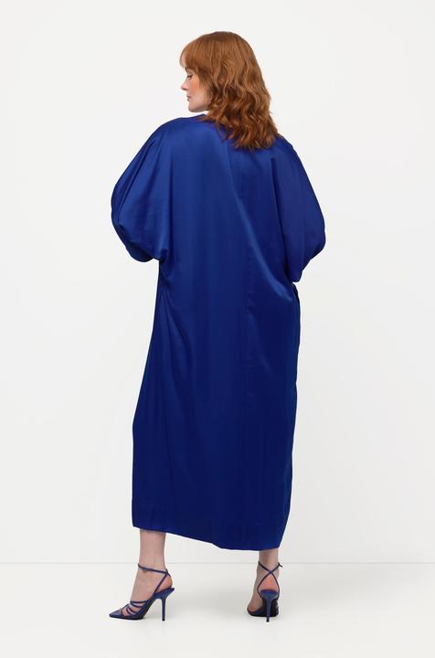 Produktbild Ulla Popken Midikleid, Satin, V-Ausschnitt, Halbarm, Taschen (42, 44)