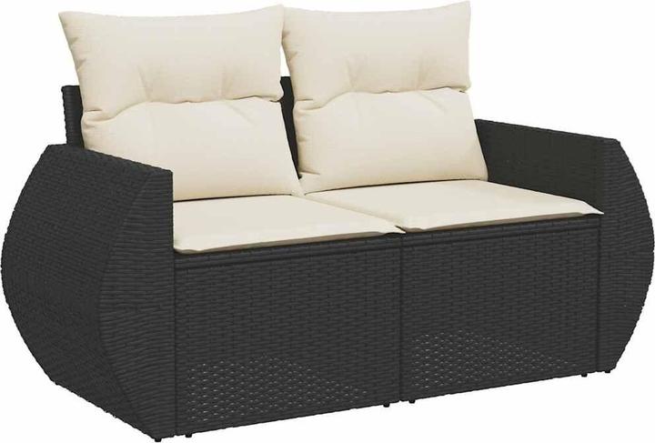 Produktbild vidaXL 6-tlg. Garten-Sofagarnitur mit Kissen Schwarz Poly Rattan