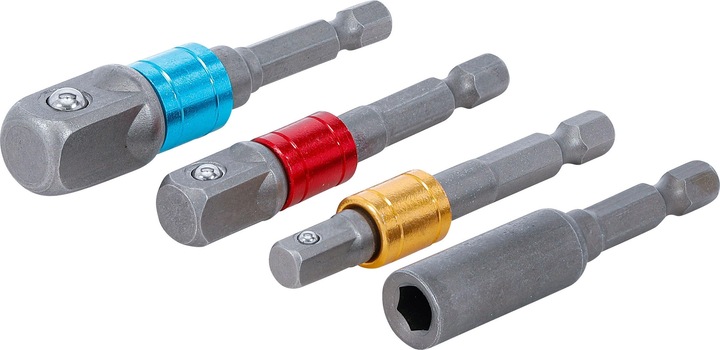 Immagine prodotto BGS Set di adattatori per trapani | colorati | azionamento esterno esagonale 6,3 mm (1/4") | uscita