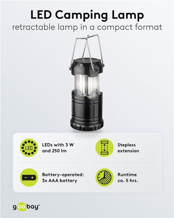 Produktbild Goobay LED-Campinglampe High Bright 250