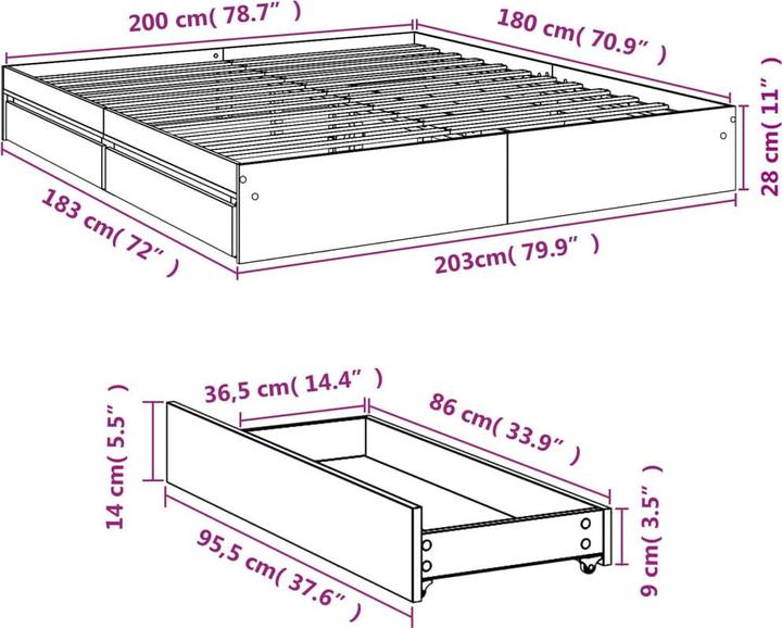 Actual product image VidaXL Khai (180 x 200 cm)