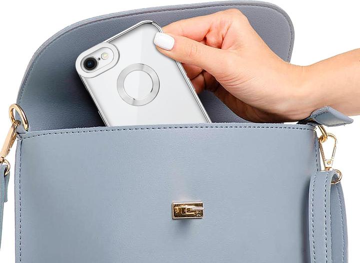 Actual product image Cadorabo TPU Chrome case with camera protection for Apple iPhone 7 / 7S / 8 / SE 2020 (Apple iPhone 7, Apple iPhone SE (2nd Gen))