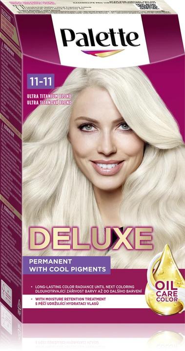 Actual product image Palette Deluxe Oil-Care Permanent Colouring Hair Dye with 11-11ond Ultra Titanium M (11-11 Blond Ultra Titanium)