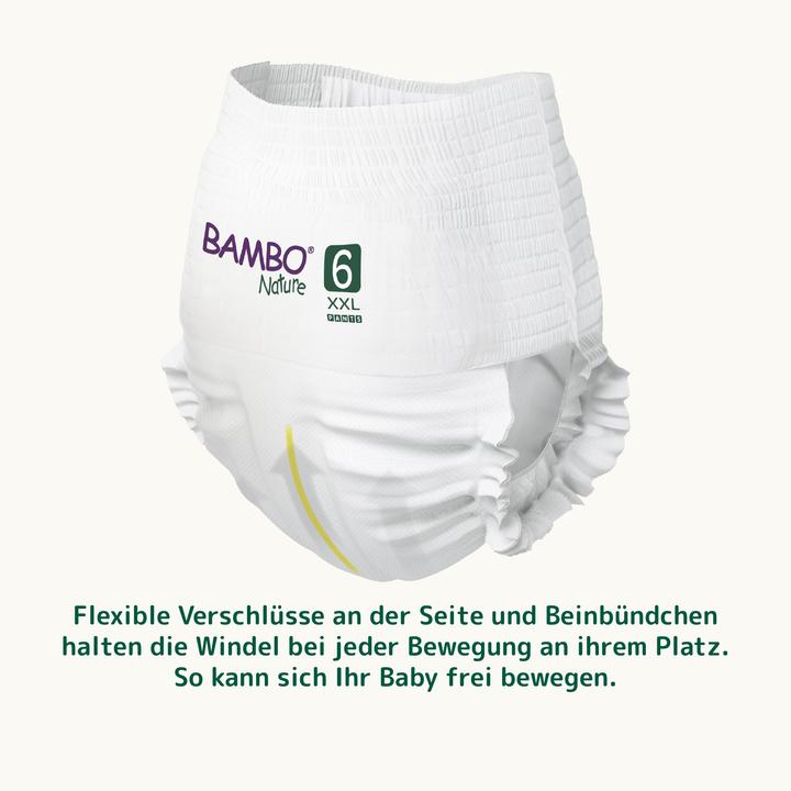 Actual product image Bambo Baby diapers, pants, eco-labeled, Nature Pants, 6, with print, 15+ kg (Size 6, Monthly box, 90 Piece)