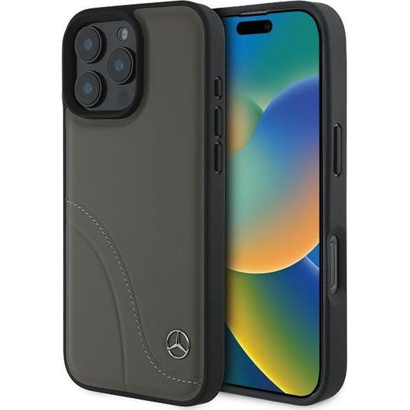 Thumbnail - Mercedes MEHCP16X23RBCSB iPhone 16 Pro Max 6.9" brązowy/brown hardcase MB Curved Stitches Leather (Apple iPhone 16 Pro M...