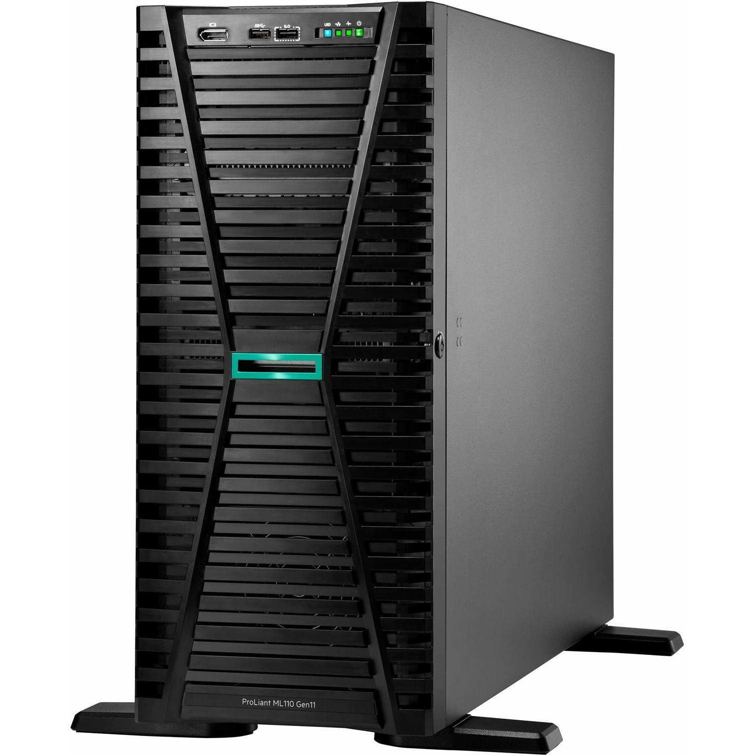 HP E ProLiant ML110 Gen11, 4Y 16 Core, RDIMM 2R 5600 MT/s, 8xSFF, SATA (64 GB, Tower Server), Server