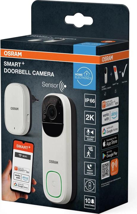 Produktbild Osram Smart+ Wifi Outdoor Camera Doorbell White (2304 x 1296 Pixels)