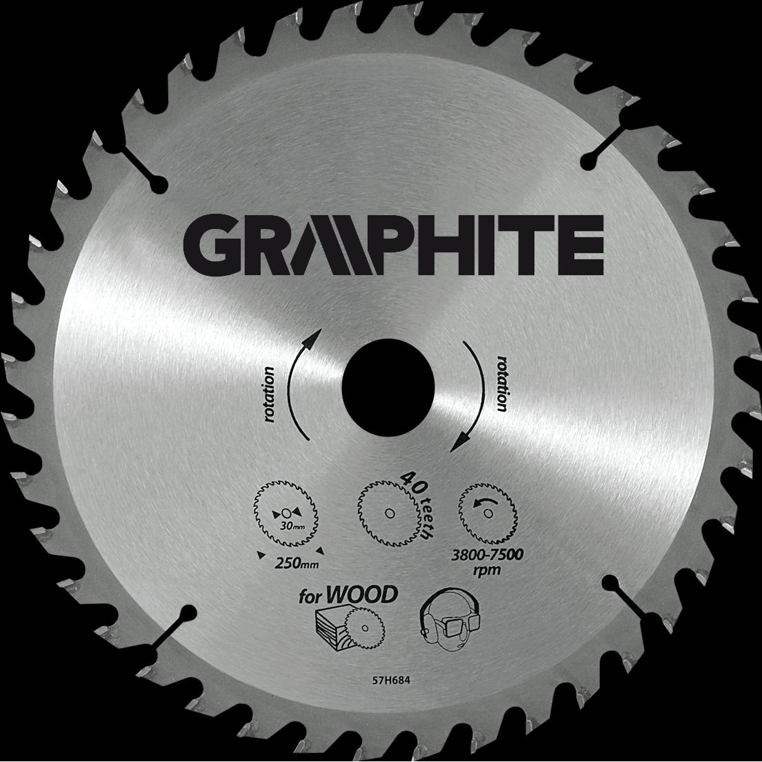 Graphite, Sägeblatt, Graphitkreissäge 216x30x3,2mm 60 Zähne. (57H681)