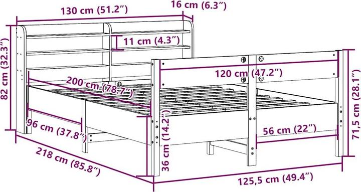 Image du produit vidaXL Bettgestell (120 x 200 cm)