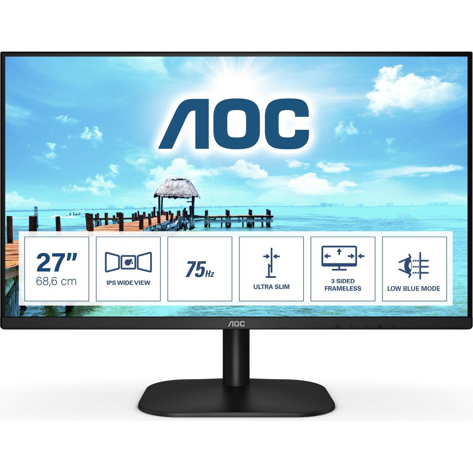 AOC 27B2H/EU (1920 x 1080 Pixel, 27"), Monitor, Schwarz