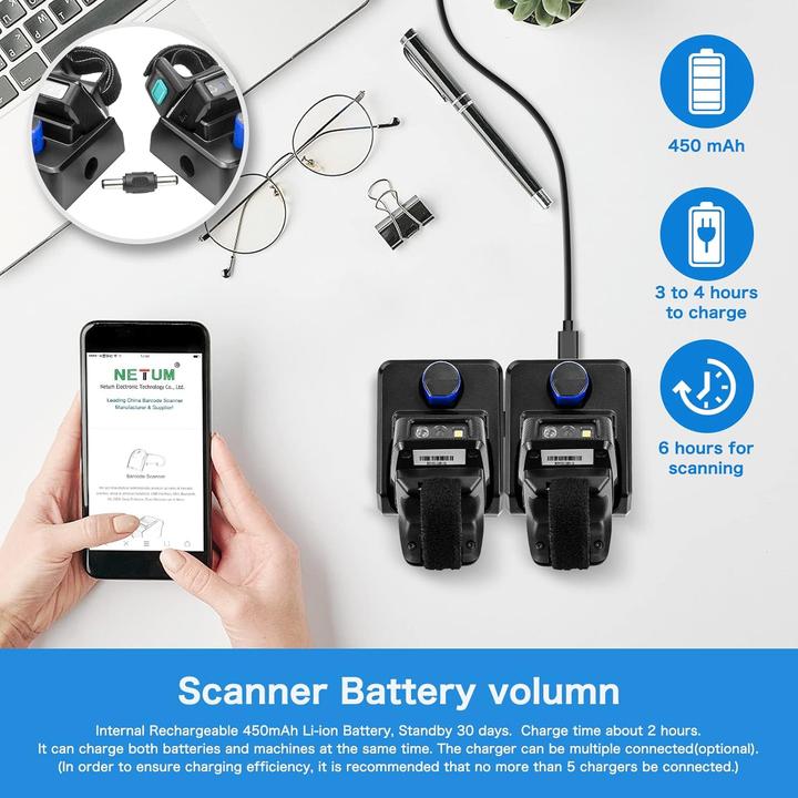 Produktbild NetumScan Ring Scanner RS9000 (QR-Code, 2D-Barcodes, 1D-Barcodes)