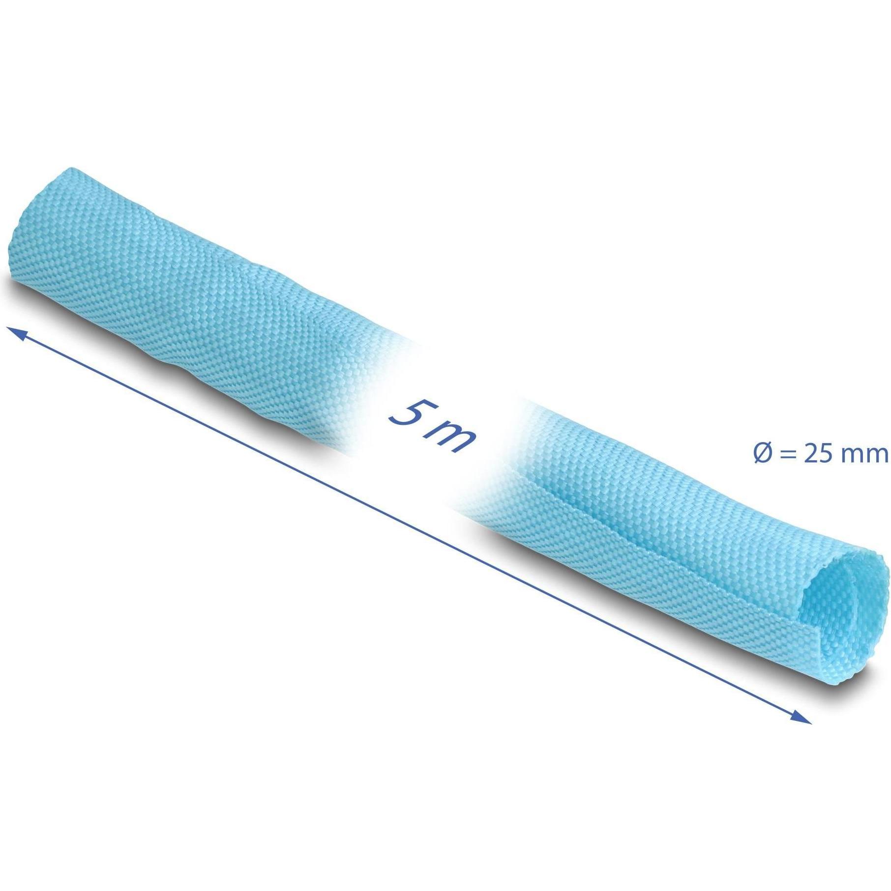 Thumbnail - Delock, Kabelschutz + Kabelführung, Kabelschlauch selbstschliessend 5 m x 25 mm Blau (Kabelschlauch, 5000 mm)