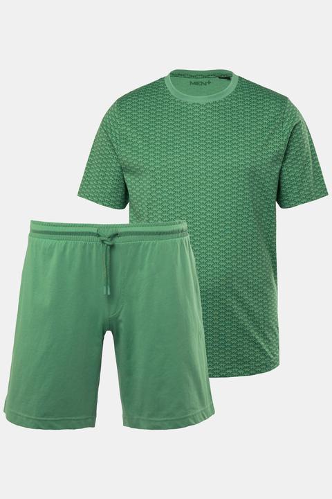Men+ Schlafanzug, gemustertes T-Shirt, Shorts
