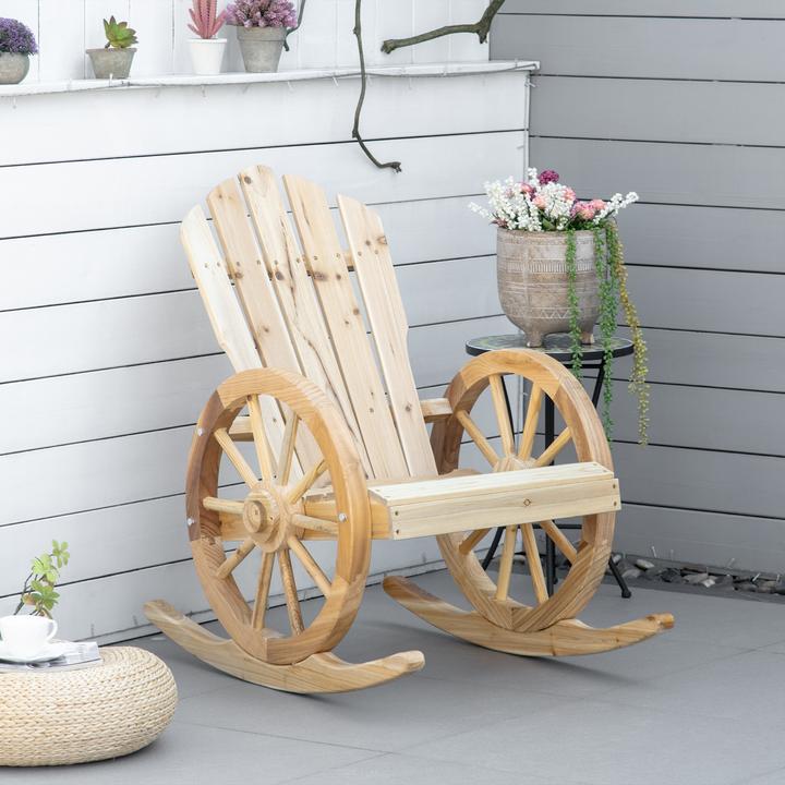 Actual product image Outsunny Rocking chair with wheel design armrests