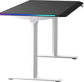 Actual product image Ultradesk Gaming-Tisch QUEST, 140x70cm, 72-120cm, weiss-schwarz