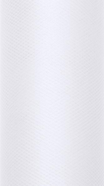Actual product image Partydeco Tulle Plain, white, 0.15 x 9m (1 pkt / 1 pc.) (1 Piece)