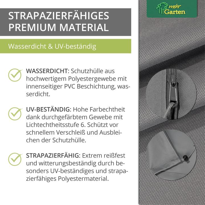 Image du produit Mehr Garten Housse de protection pour parasols | 295 cm x 45 / 65 cm | convient pour parasol jusqu’à Ø 500 cm| p