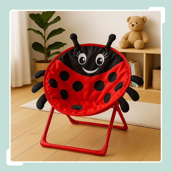 Actual product image Relaxdays Foldable Kids Moon Chair, Camping Seat (Child armchair)